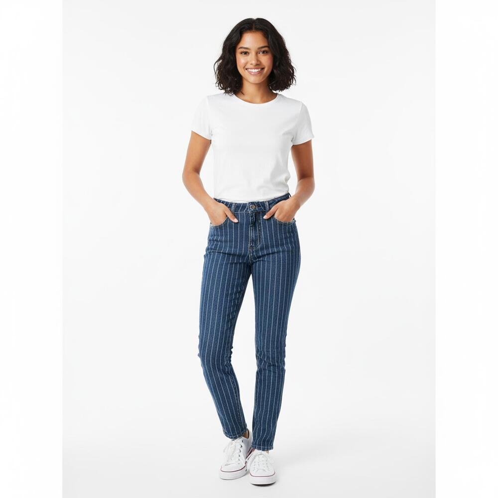 American Eagle Women's High-Waisted Striped Jeans